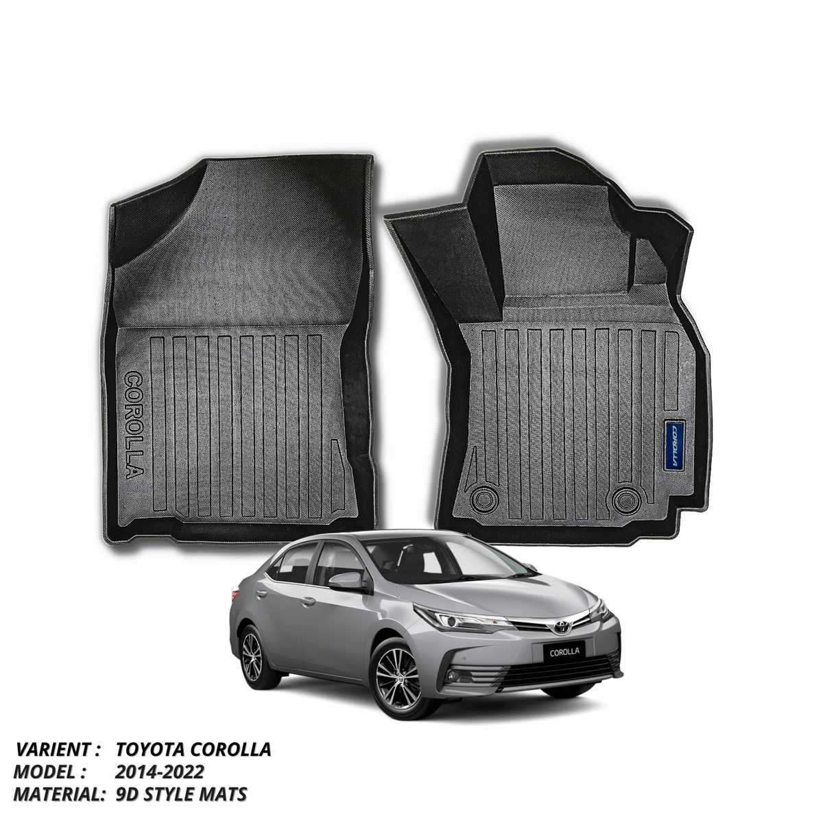 TOYOTA COROLLA 2014-PRESENT PLASTIC HEAVY DUTY 9D FLOOR MAT