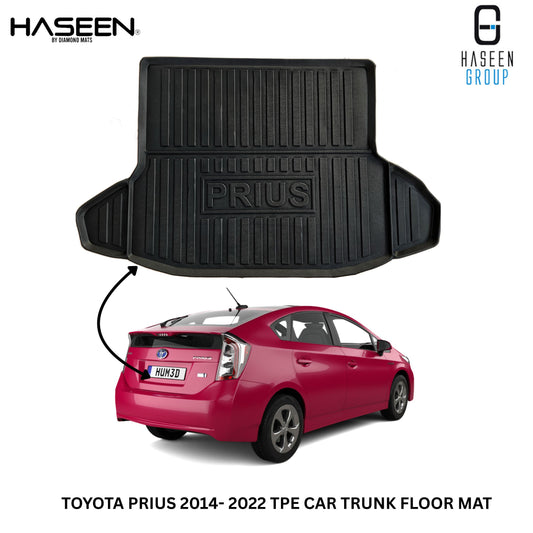 Custom-fit trunk mat for Toyota Prius Hybrid 2025 – durable, waterproof, anti-slip cargo liner designed to protect the boot area, easy to clean, long-lasting, and perfectly shaped for Prius Hybrid trunk space.
