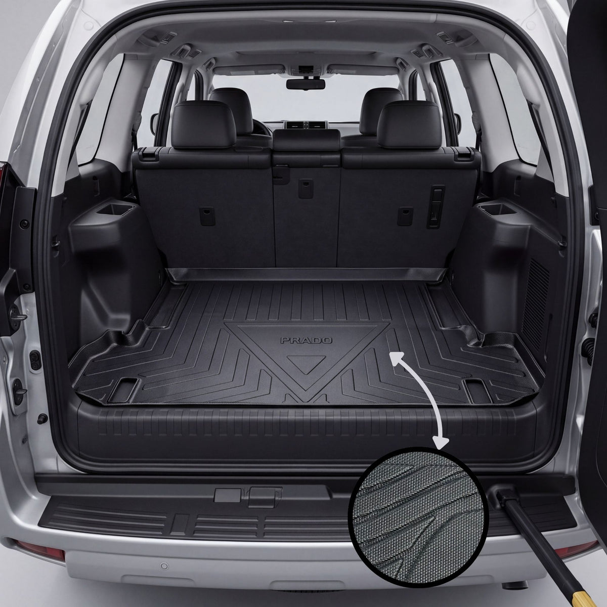 Toyota Prado FJ150 2009-2026 TPE Trunk Mat – Diggi Tray Boot Liner, Custom Fit Waterproof | Haseen
