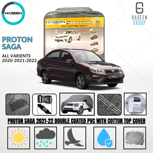 PROTON SAGA 2021-PRESENT DOUBLE COAT PVC WITH COTTON CAR COVER